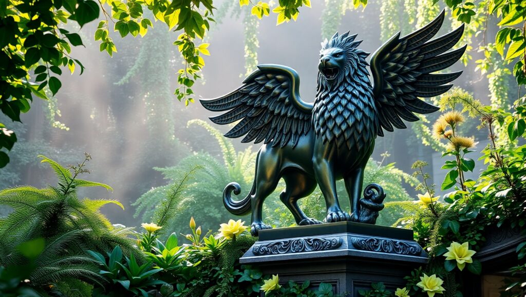 Majestic Bronze Mythical Creature – free AI stock image