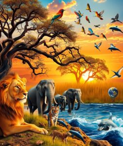 Majestic Creatures of the Animal Kingdom – free AI stock image