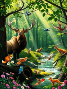 Majestic Creatures of the Wild – free AI stock image
