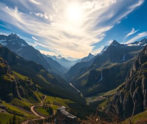 Majestic Mountain Peaks Showcasing Travel Serenity – free AI stock image