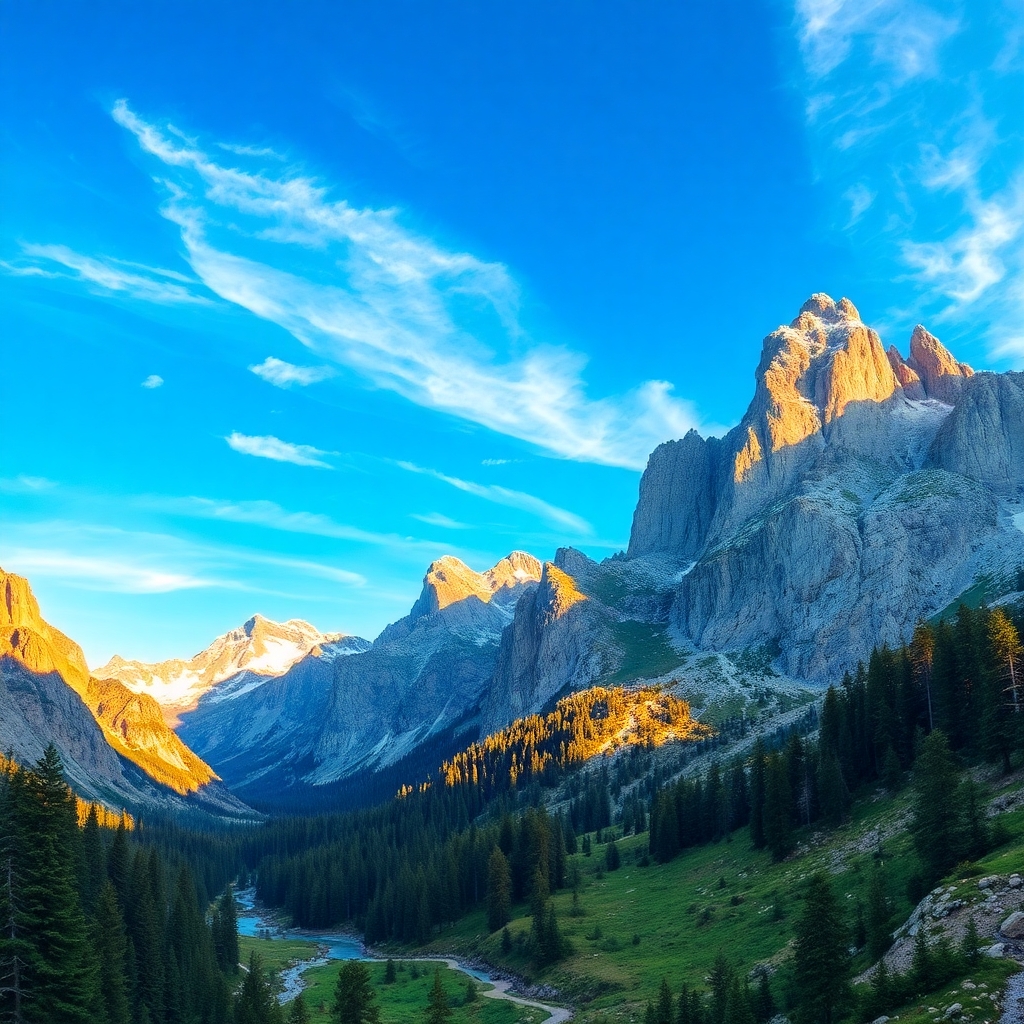 Majestic Mountains Against a Clear Sky – free AI stock image