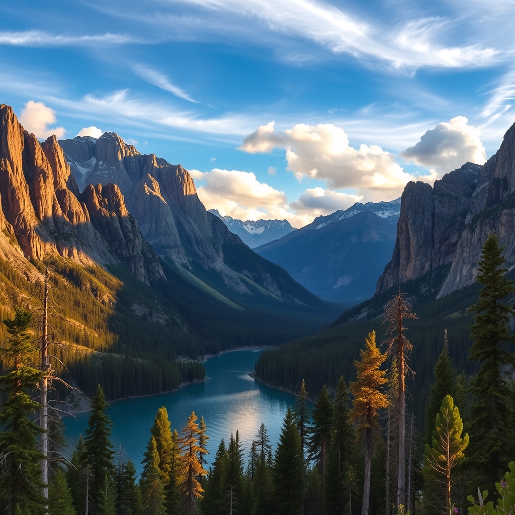 Majestic Mountains Beneath a Clear Sky – free AI stock image