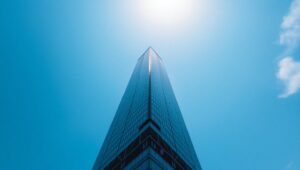 Majestic Skyscraper from Below – free AI stock image