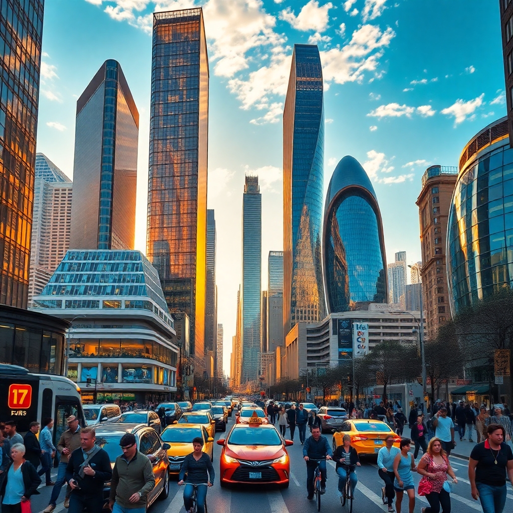 Majestic Skyscrapers Reaching for the Sky – free AI stock image