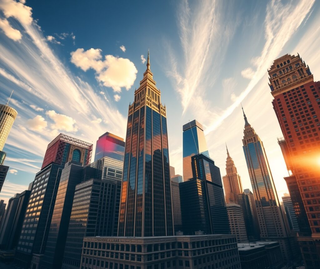 Majestic Skyscrapers Reaching for the Sky – free AI stock image