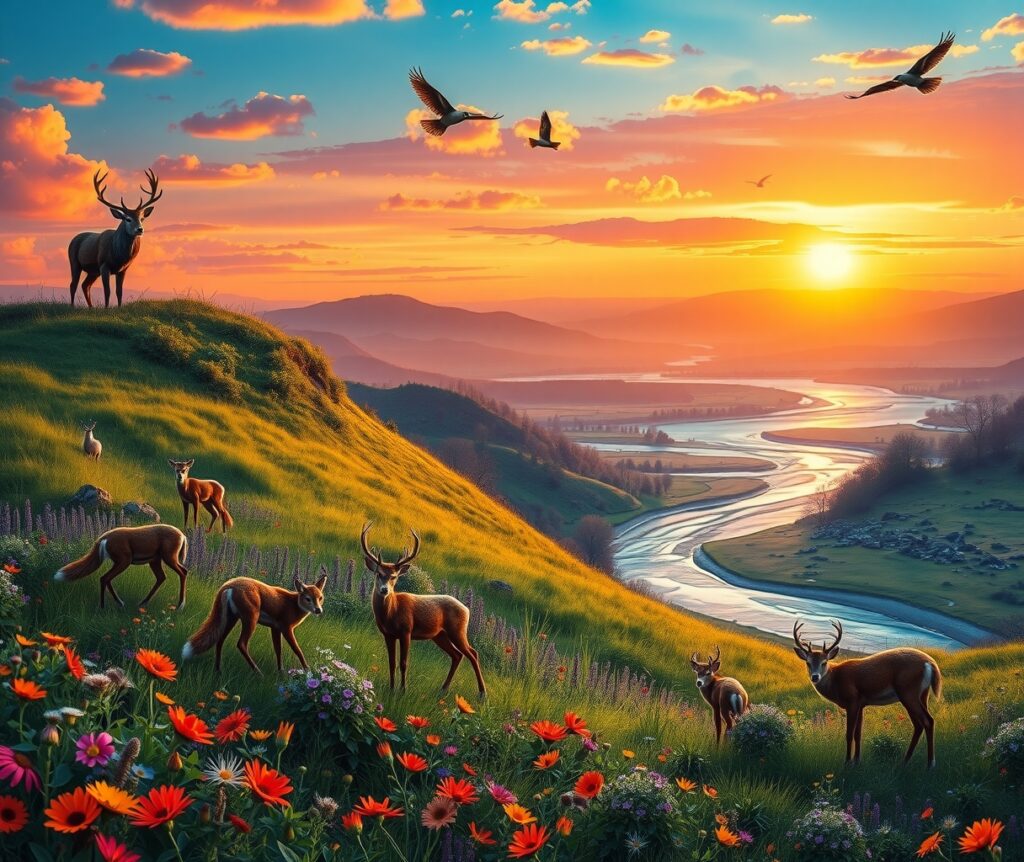 Majestic Wildlife in a Serene Landscape – free AI stock image