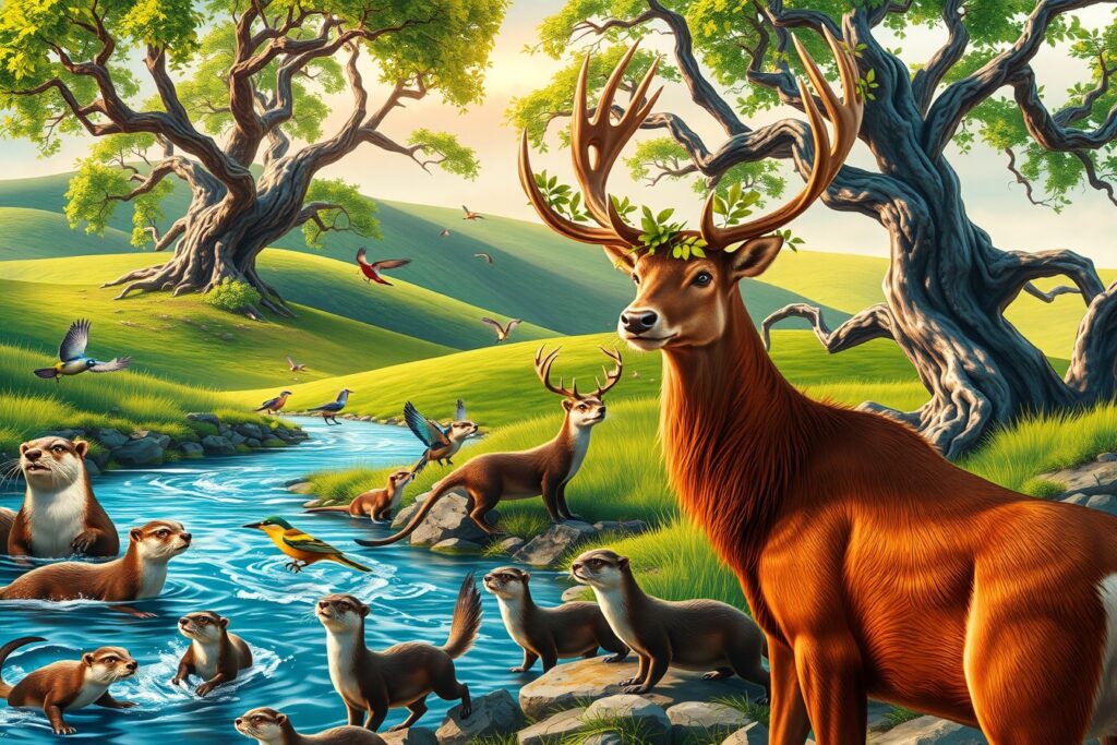 Majestic Wildlife in a Serene Landscape – free AI stock image