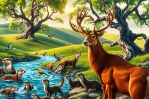 Majestic Wildlife in a Serene Landscape – free AI stock image