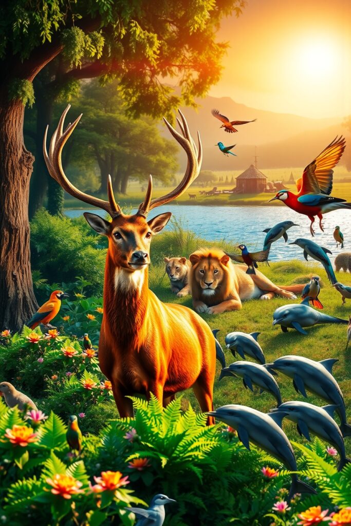 Majestic Wildlife in Their Natural Habitat – free AI stock image