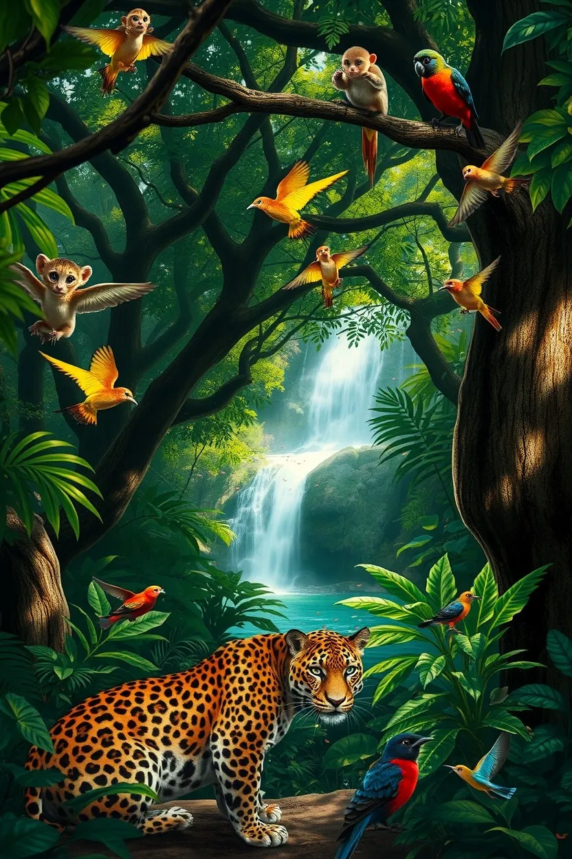 Majestic Wildlife in Vibrant Jungle