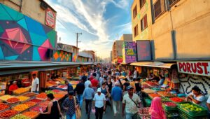 Market Vibrance from Above – free AI stock image