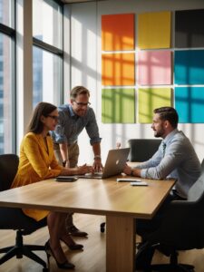 Meeting in a Modern Office Space – free AI stock image