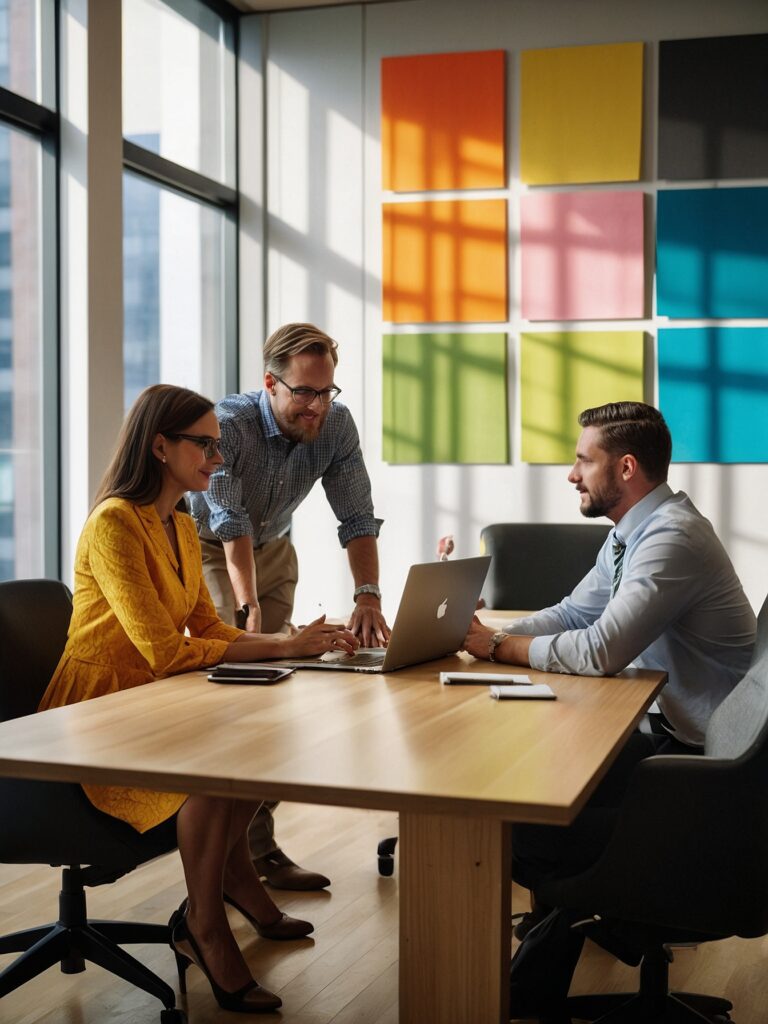 Meeting in a Modern Office Space – free AI stock image