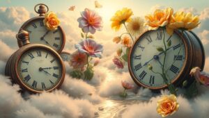 Melting Clocks and Floating Islands – free AI stock image