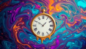Melting Time in a Colorful – free AI stock image