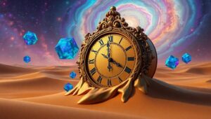Melting Time in a Cosmic Desert – free AI stock image