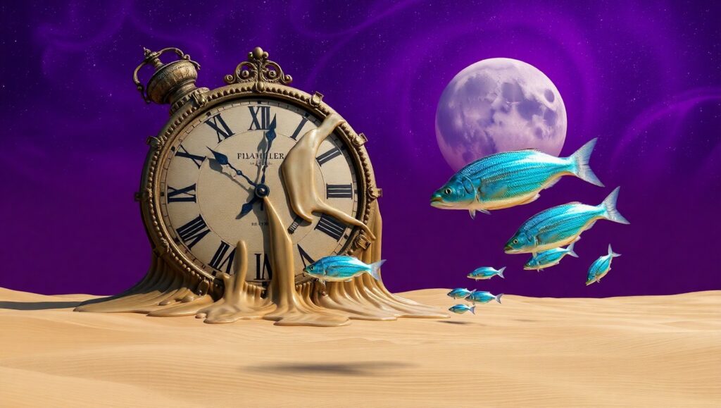 Melting Time in a Dreamscape – free AI stock image