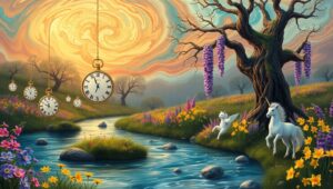 Melting Time in a Dreamscape – free AI stock image