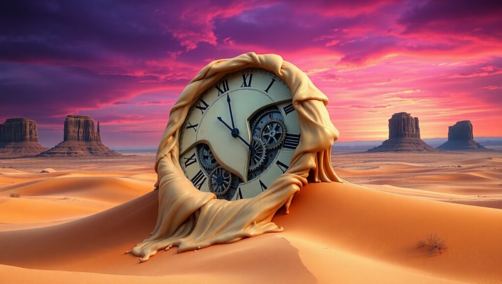 Melting Time in a Dreamscape – free AI stock image