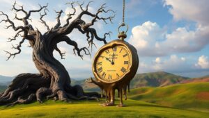 Melting Time in a Dreamscape p4v – free AI stock image
