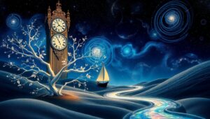 Melting Time in a Starry Dream – free AI stock image