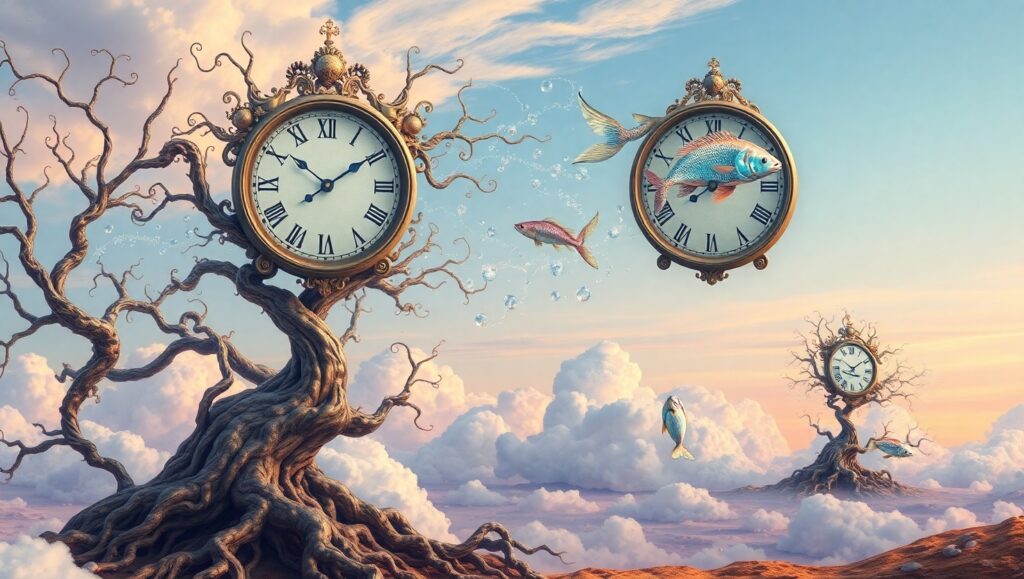 Melting Time in Dreamscape – free AI stock image