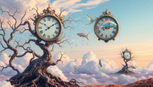 Melting Time in Dreamscape – free AI stock image