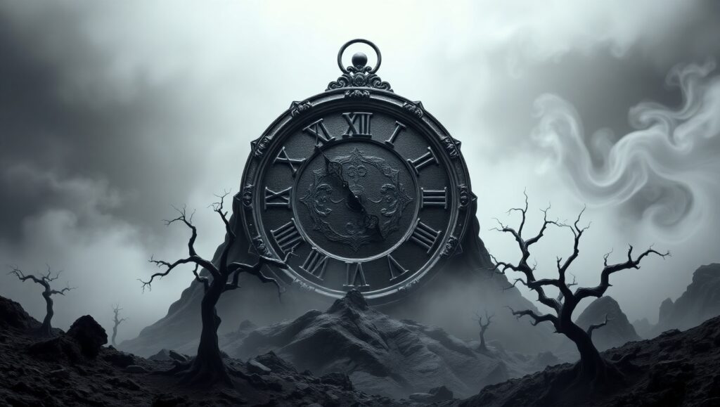 Melting Time in Monochrome – free AI stock image