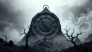 Melting Time in Monochrome – free AI stock image