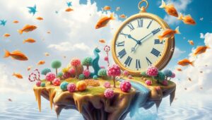 Melting Time on a Candy Island – free AI stock image