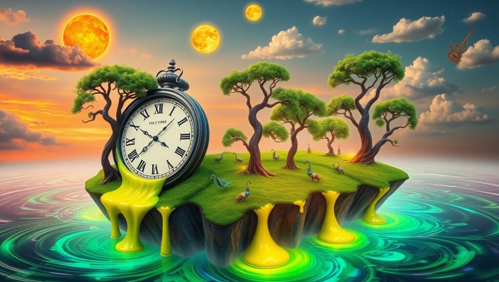 Melting Time on a Colorful Island – free AI stock image