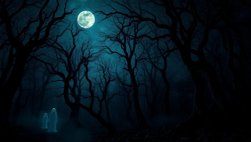 Midnight Haunt in the Forest 6c8 – free AI stock image