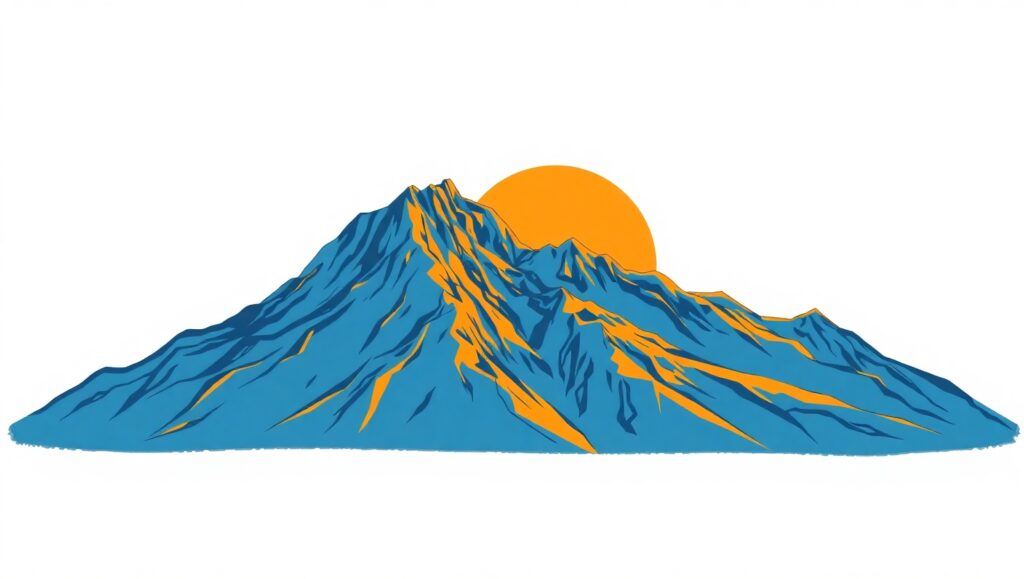 Minimalist Mountain Sunset – free AI stock image