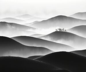 Minimalistic Monochrome Abstract Landscape – free AI stock image