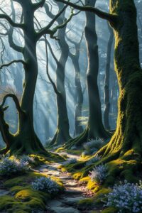 Misty Depths of the Enchanted Forest – free AI stock image