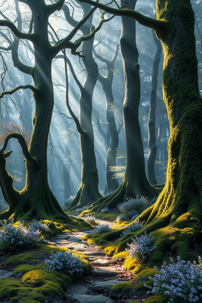 Misty Depths of the Enchanted Forest – free AI stock image