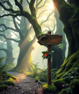 Misty Morning in the Enchanted Forest – free AI stock image