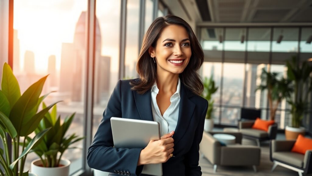 Modern Businesswoman Portrait – free AI stock image