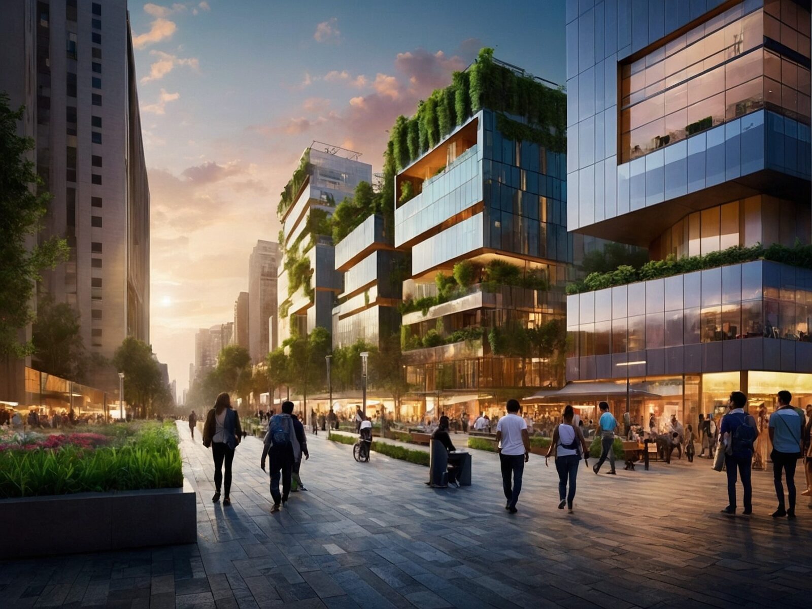 modern city skyline with innovative architecture