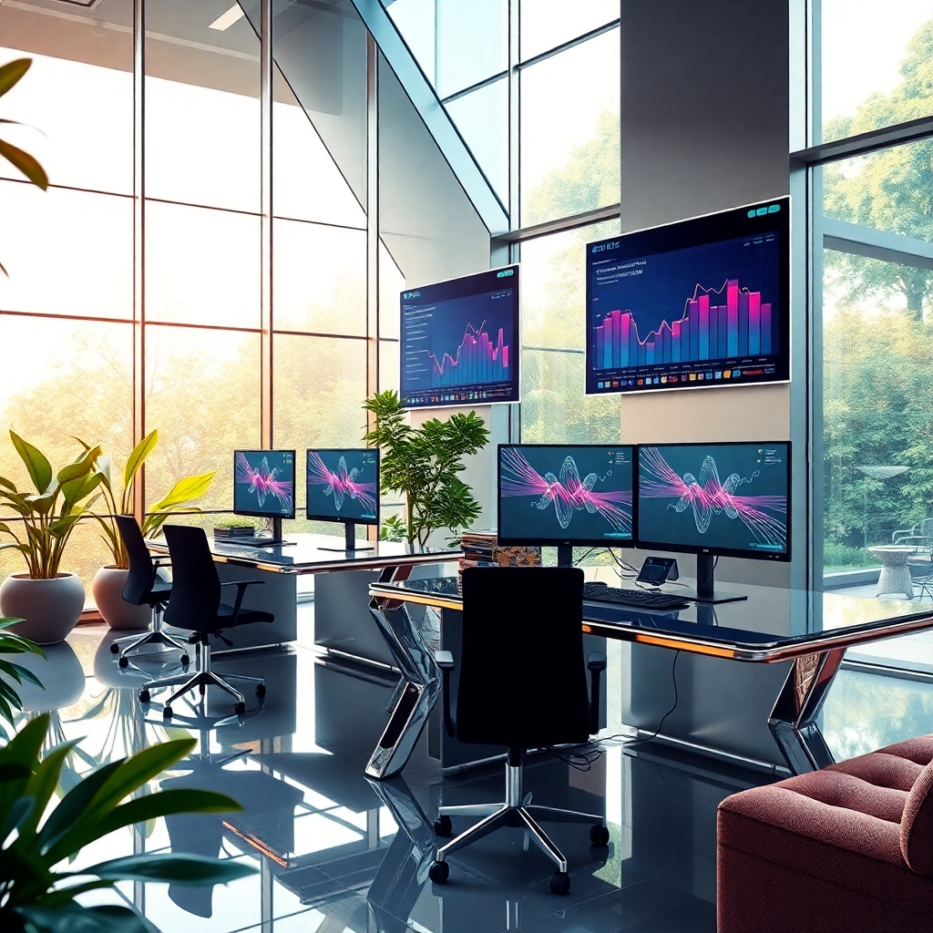 Modern Office Environment with Technology Integration – free AI stock image