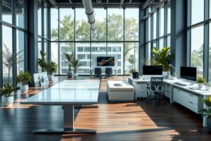 Modern Office Space with Business Technology – free AI stock image