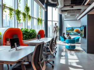 Modern Office Space for Business Collaboration – free AI stock image