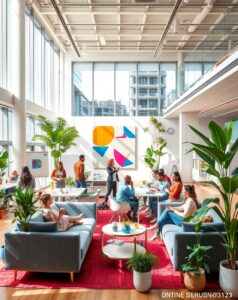 Modern Office Space for Collaborative Business – free AI stock image