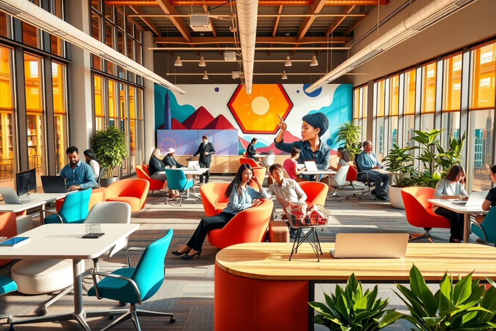 Modern Office Space for Creative Business Teams – free AI stock image