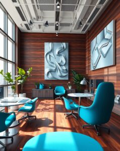 Modern Office Space with Futuristic Technology – free AI stock image