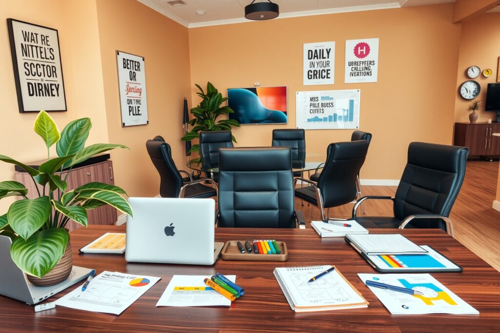 Modern Office Space with Business Accessories – free AI stock image