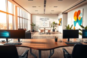 Modern Office Space with Business Essentials – free AI stock image
