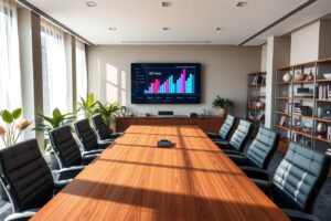 Modern Office Space with Business Presentation – free AI stock image