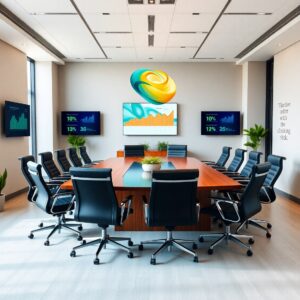 Modern Office Space with Business Technology – free AI stock image