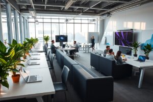 Modern Office Space with Business Tools – free AI stock image